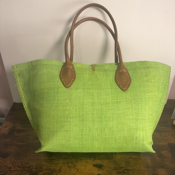 Lilly Pulitzer Straw Exterior Bags & Handbags for Women for  Lilly Pulitzer x Target Straw Tote Bag Lime Green Pineapple Beach Travel Resort